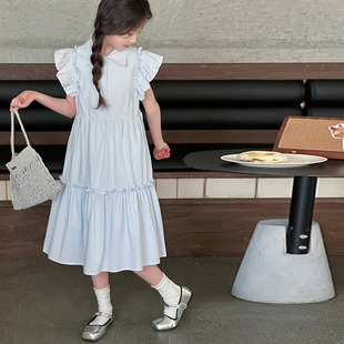 衬衫领高级感女童连衣裙夏装儿童薄款裙子2025新款女孩公主裙洋气