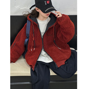 女童羊羔绒外套2025新款秋冬装洋气时髦中大童韩版儿童加厚毛毛衣