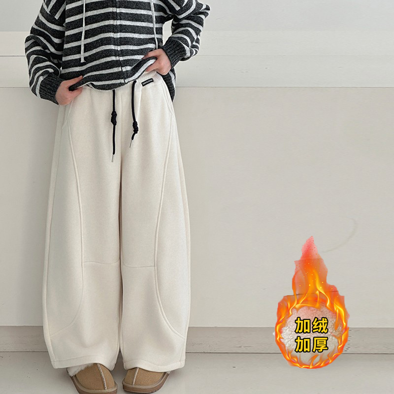 糯米绒女童加绒裤子儿童休闲长裤