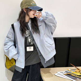 刺绣女童外套儿童夹克衫2026春秋新款大童女孩春装上衣洋气时髦韩