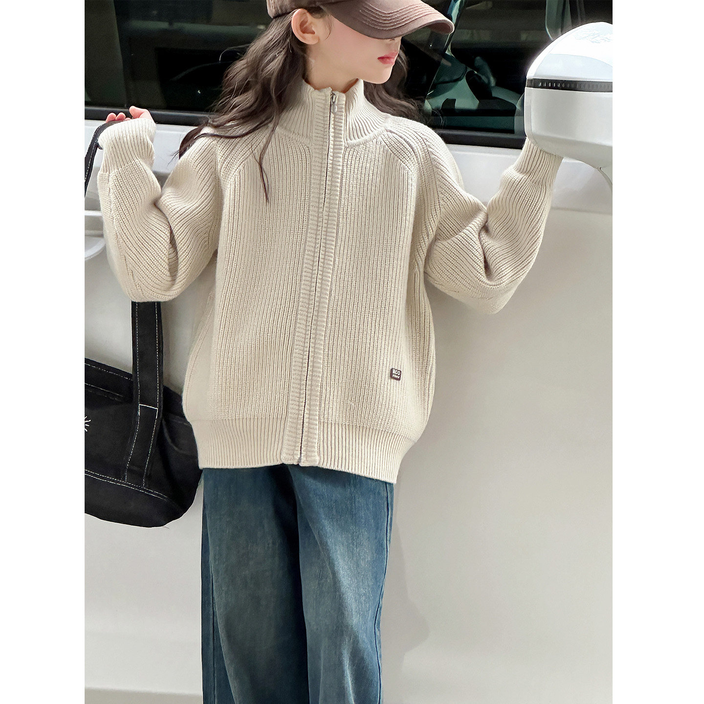 女童毛衣外套儿童针织开衫春秋款
