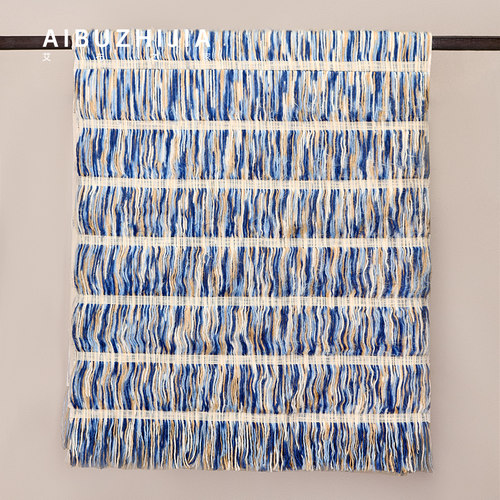 简约侘寂风搭毯酒店民宿别墅床尾巾沙发客厅软装休闲毯