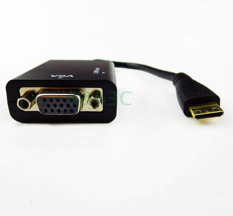 迷你HDMI转VGA转换器 mini HDMI to VGA转换线平板电脑高清带音频