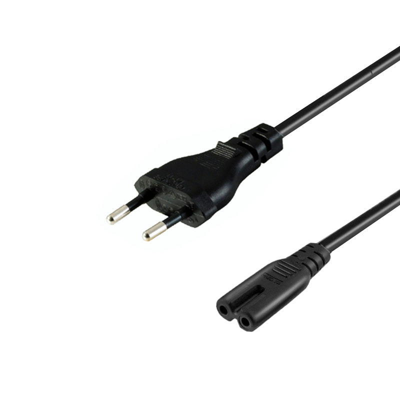 欧规两插EU插头旅行充电电源线8八字尾超短线两孔便携短线C7