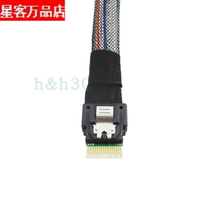 Slim SAS4.0 SFF8654转SFF8087磁盘阵列38P转36P MINI SAS线50CM