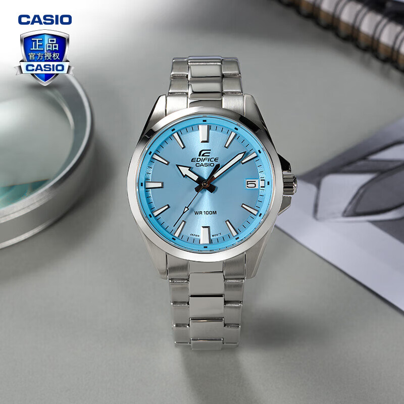 卡西欧手表男edifice时尚轻薄简约学生礼物石英防水男士EFV-100D
