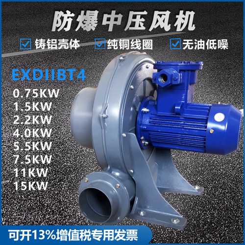 TB防爆风机透浦式防爆中压鼓风机铝合金煤矿风机1.5KW 2.2KW 750W