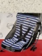 通用 a类面料 最后9个 四季 日本 蓝白条纹推车安全座椅通用坐垫