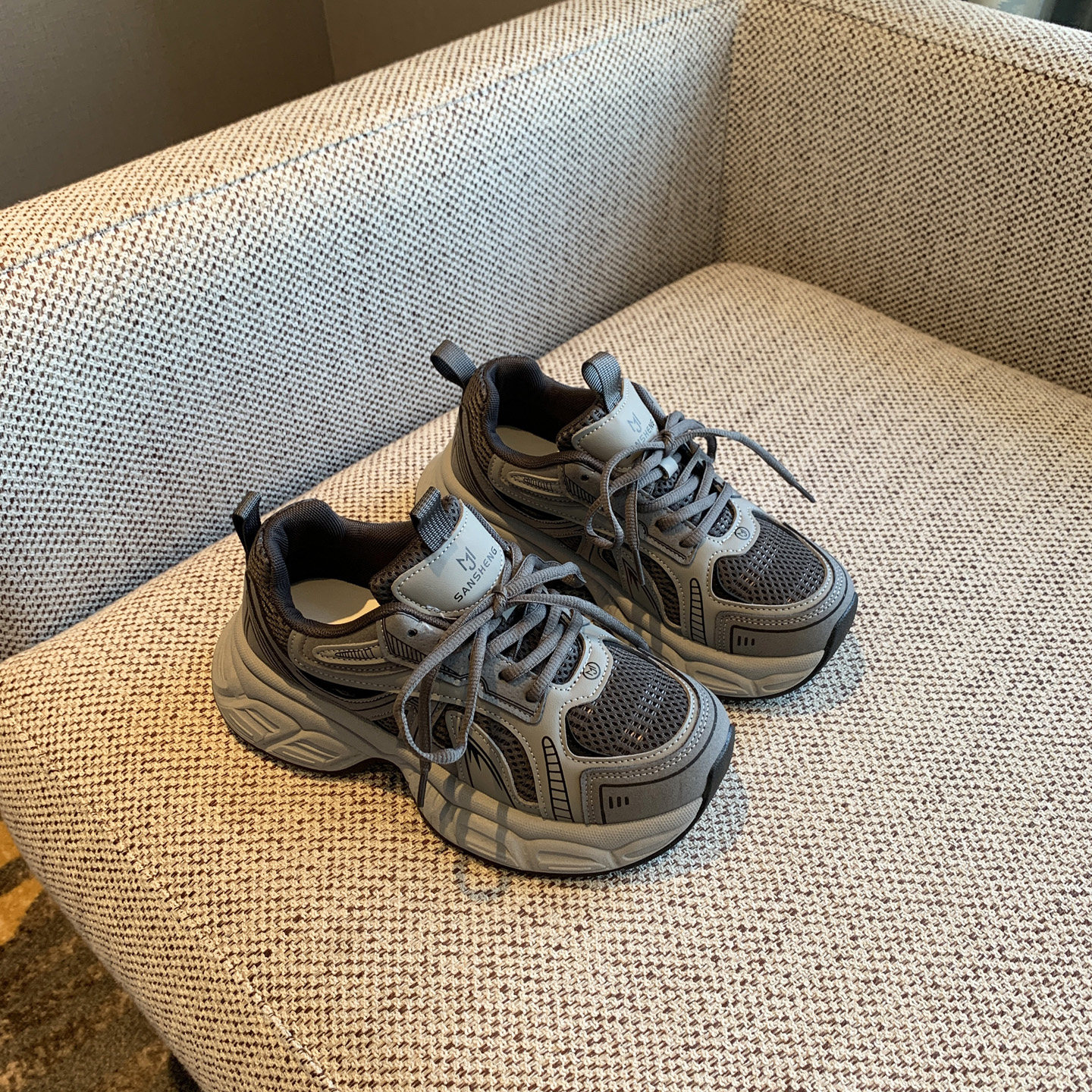 【TFM】2026春季新款厚底增高老爹鞋女网面透气休闲运动鞋显脚小,女鞋,老爹鞋,淘宝优惠券,粉丝福利购,淘宝优惠卷