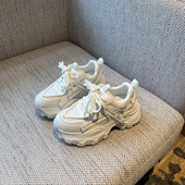 TFM 2026春季 新款 增高6CM厚底老爹鞋 女网面透气百搭休闲运动鞋