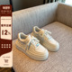 板鞋 厚底小白鞋 学生百搭时尚 系带真皮舒适休闲鞋 女2026年春季 新款
