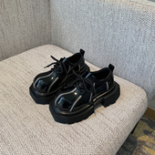 TFM 2026春季 新款 潮酷系带拉链复古英伦风厚底乐福鞋 女小皮鞋