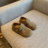 TFM 2026春季 新款 内增高复古勃肯鞋 女绒面百搭魔术贴休闲单鞋