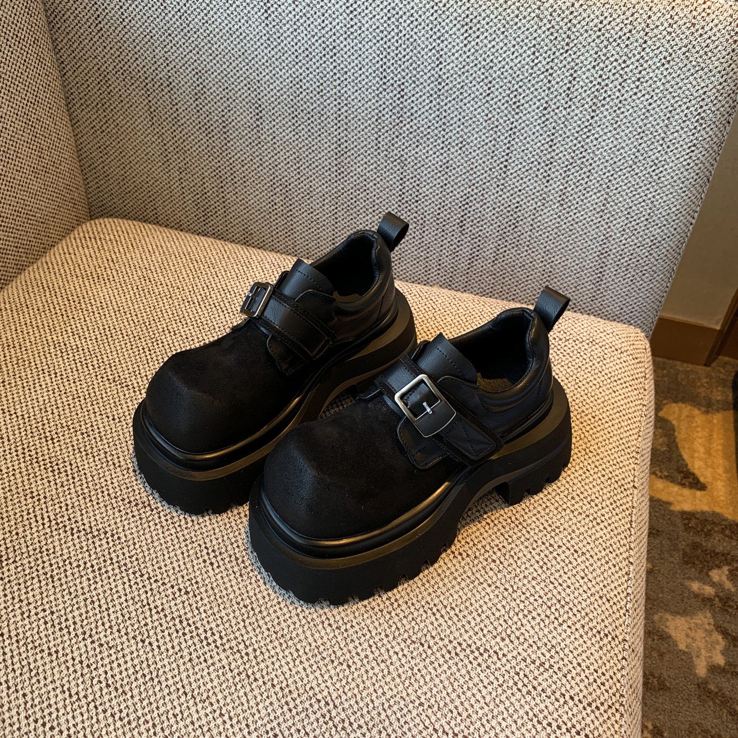 【TFM】2026春季新款英伦厚底7CM增高复古乐福鞋女松糕休闲小皮鞋,女鞋,乐福鞋（豆豆鞋）,淘宝优惠券,粉丝福利购,淘宝优惠卷