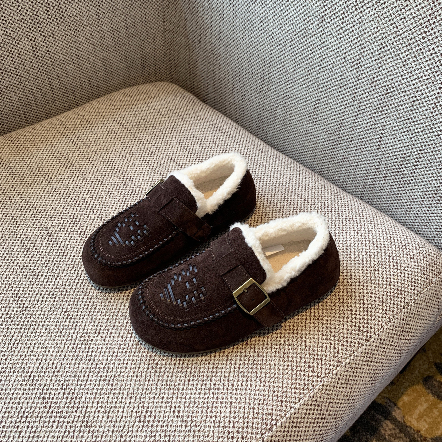 魔术贴加绒内增高勃肯鞋棉鞋