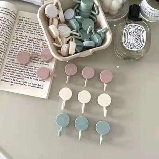 ins圆形小挂钩北约风简约创意学生宿舍卧室浴室厨房强力无痕粘钩