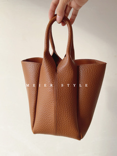 韩国ins复古软皮菜篮子水桶包手提包休闲托特包子母包单肩斜挎包