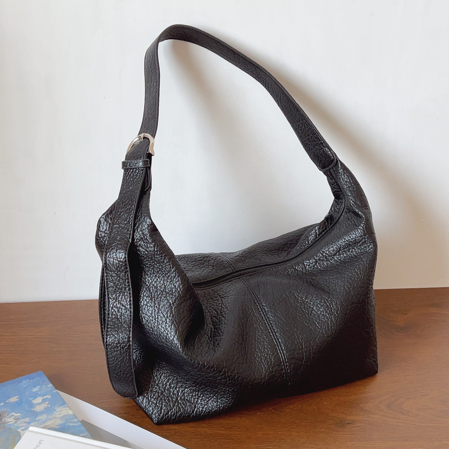 港风ins时尚荔枝纹托特包大容量慵懒风单肩斜挎包软皮通勤包女包,箱包皮具/热销女包/男包,托特包,淘宝优惠券,粉丝福利购,淘宝优惠卷