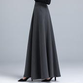 大码 女裙爆款 2025毛呢秋冬季 半身裙大摆高腰百搭显瘦长裙A字裙女