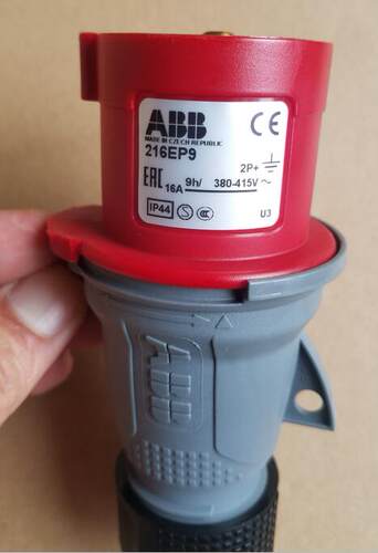 原装ABB三极移动工业插头 216EP9 16A 80-415V 防溅型（IP44)询价