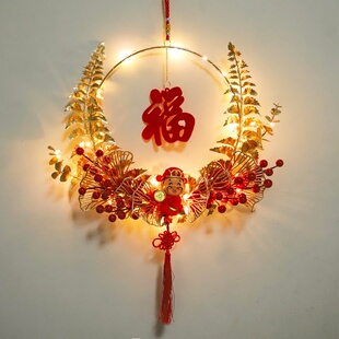 2026马年春节新年装饰花环挂饰门口过年福字挂件乔迁之喜布置用品