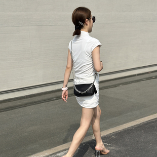 MISSFAY高级感小众设计泡泡羊皮斜挎手提链条包真皮腋下包手机包