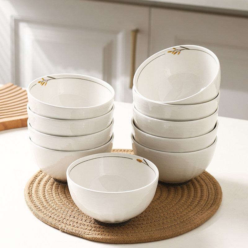 家庭用米饭碗陶瓷吃饭专用碗2025新款釉下彩中式简约高级感餐具碗,餐饮具,碗,淘宝优惠券,粉丝福利购,淘宝优惠卷