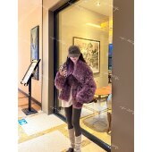 ENFUR 怦然心动 大翻领托斯卡纳半卷皮毛一体皮草外套GG78726