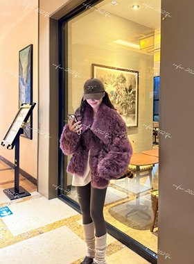 ENFUR |  怦然心动 大翻领托斯卡纳半卷皮毛一体皮草外套GG78726