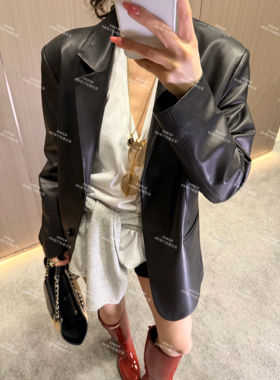 EN ENING | 土耳其绵羊皮极简哑光oversized西装领外套GG77296