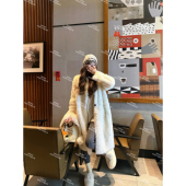 圆领长款 ENFUR 双重心动 托卡皮毛一体皮草外套GG78799