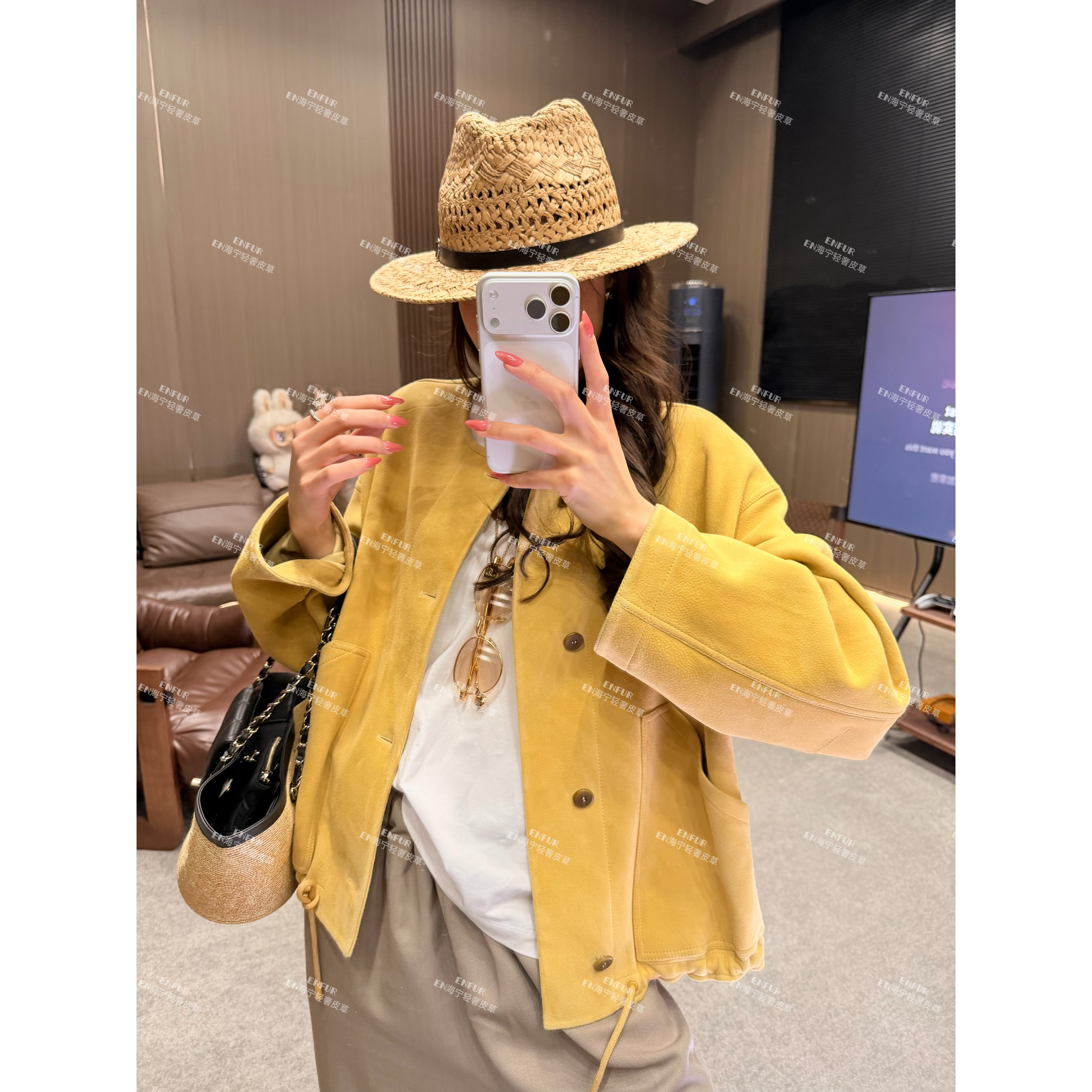 EN ENING | 慵懒时光 复古反绒羊皮皮衣夹克GG77283