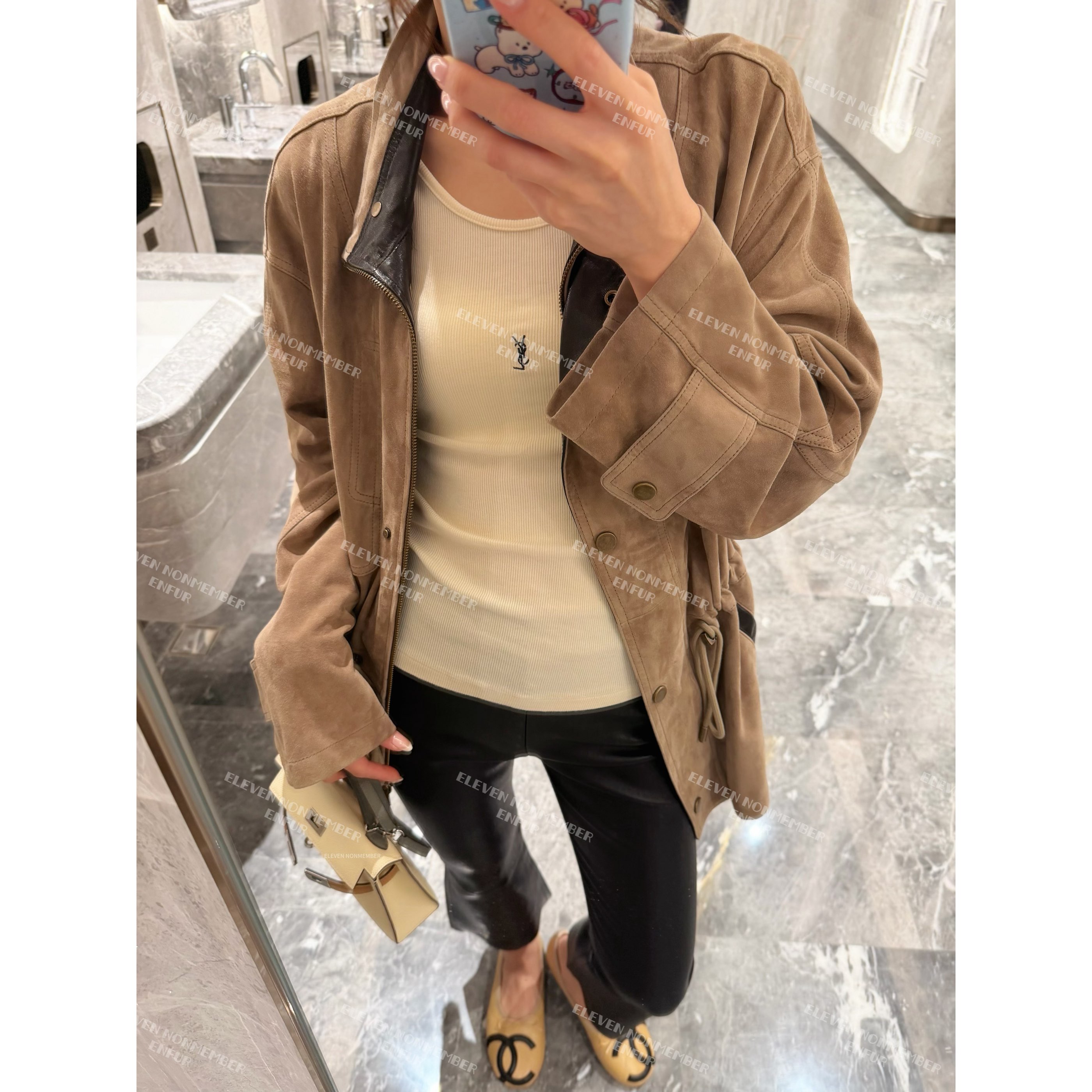 EN ENING | 暮色沙滩 立领羊皮皮衣外套EN77682