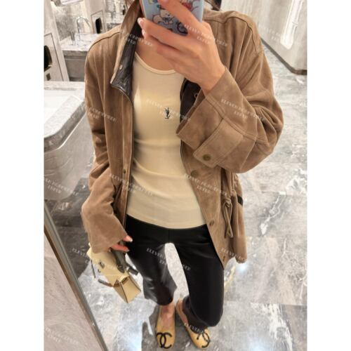 EN ENING | 暮色沙滩 立领羊皮皮衣外套EN77682