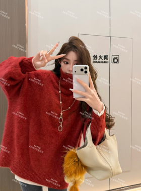 ENFUR | 阿尔巴斯100拉绒羊绒520g重工亮片花式纱高领毛衣EN6688