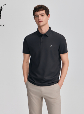 POLOWALK短袖POLO衫男式夏季百搭简约通勤T恤纯色上衣AM1W5220145