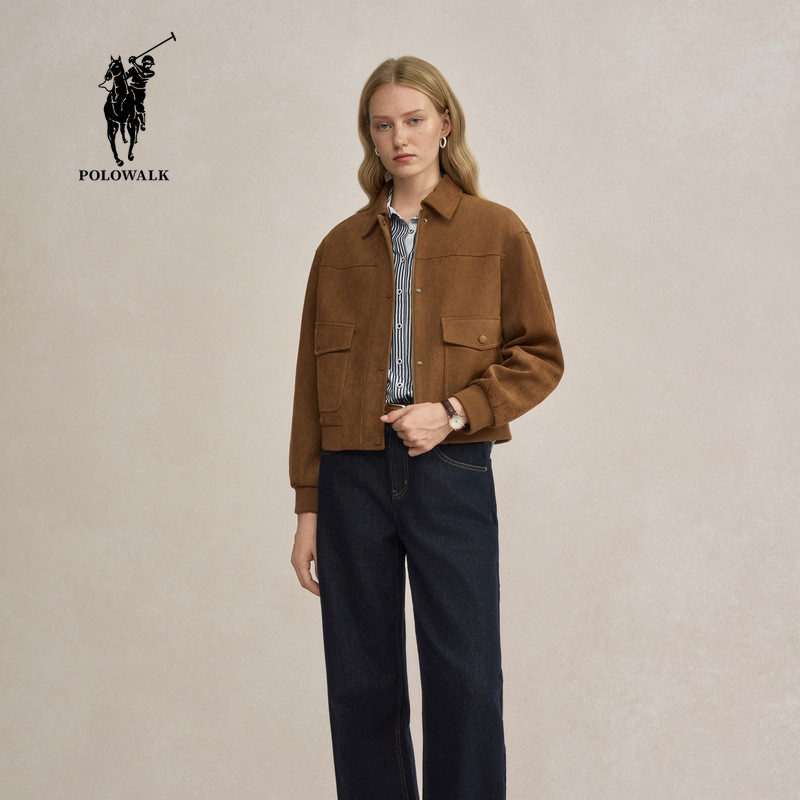 POLOWALK女装2025秋季保罗新品女式工装风直筒型外套B8AW53450721