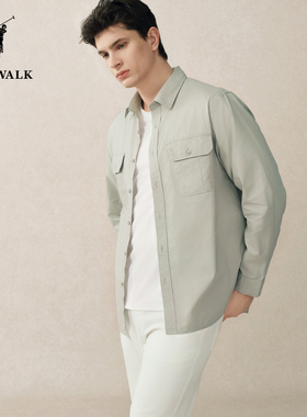 POLOWALK春季新品男式长袖简约时尚百搭休闲舒适衬衫AF5W51250171