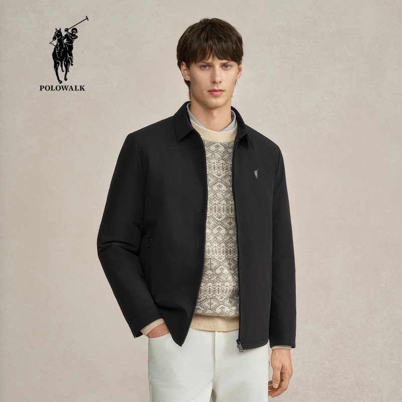POLOWALK男装2025冬季保罗新品男式翻领直筒款羽绒服AW5W54190311