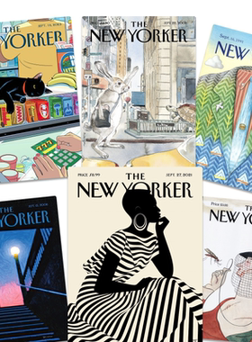 New Yorker纽约客杂志封面海报装饰画艺术小清新复古文艺卧室墙画