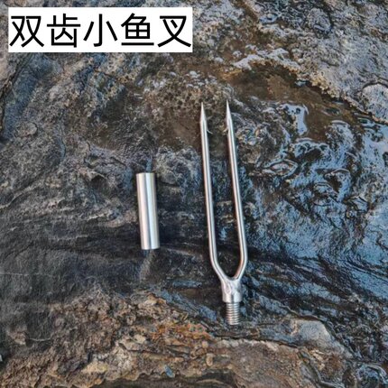 不锈钢双齿小号鱼叉头/飞鱼叉/枪头/箭头/潜水/赶海/海钓/垂钓