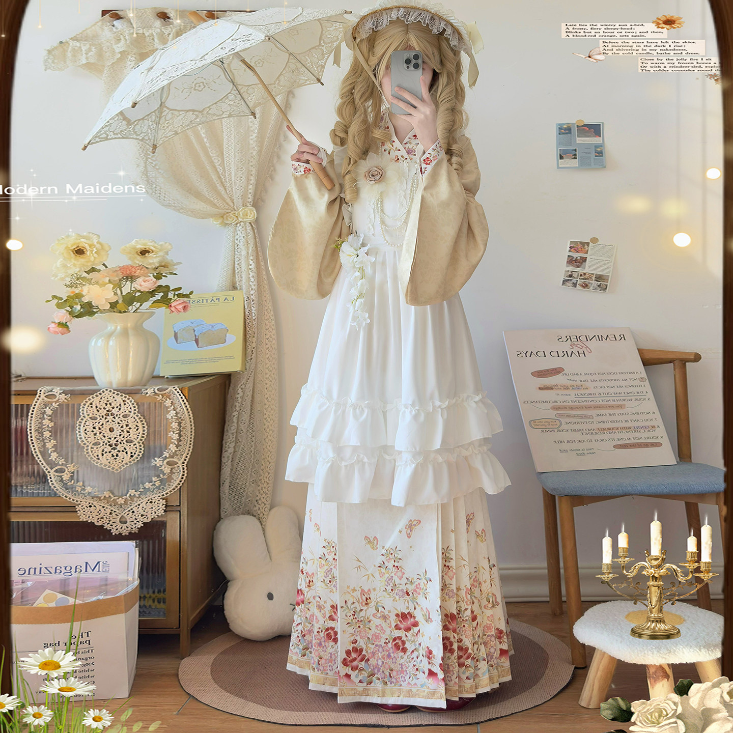 织云阁原创汉洋折衷明制汉服交领琵琶袖马面裙洛丽塔套装可爱秋冬