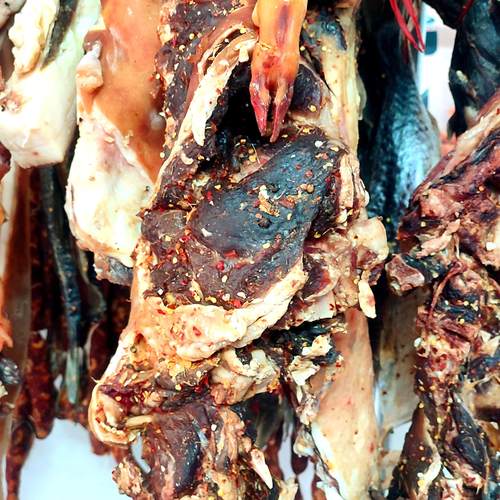 河南信阳新县特产本地山羊肉腊羊腿羊排炖汤手工腌制自然风干