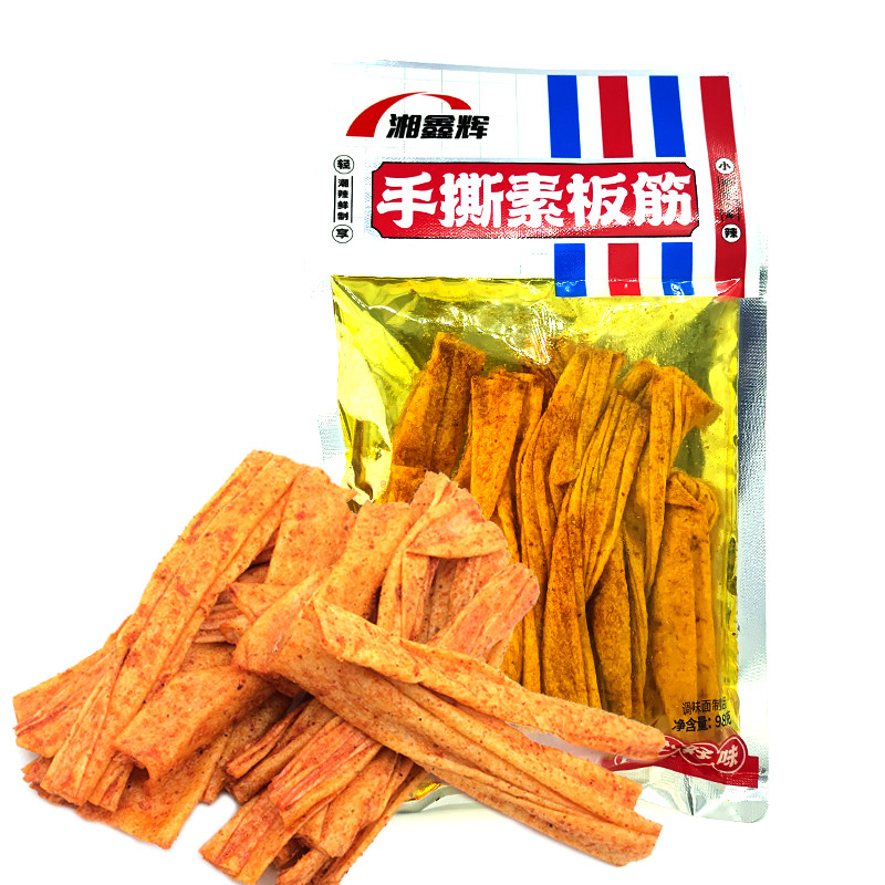 鑫辉手撕素板筋辣条辣片素肉面筋麻辣金典怀旧小零食零嘴小吃