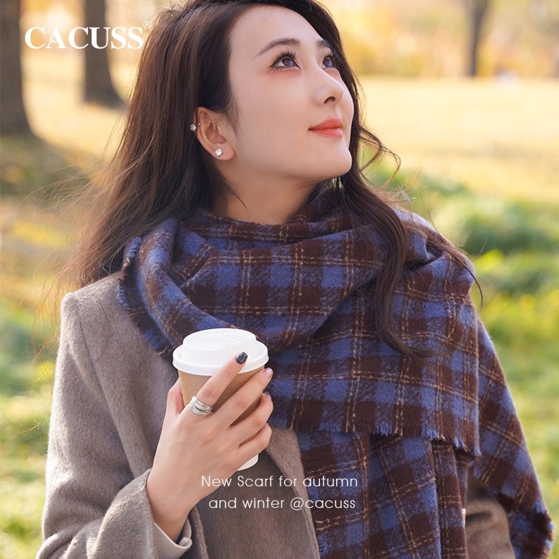 韩版亲肤柔软格子围巾