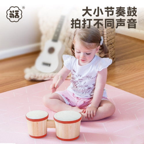 【原木手鼓】宝宝早教打击乐器
