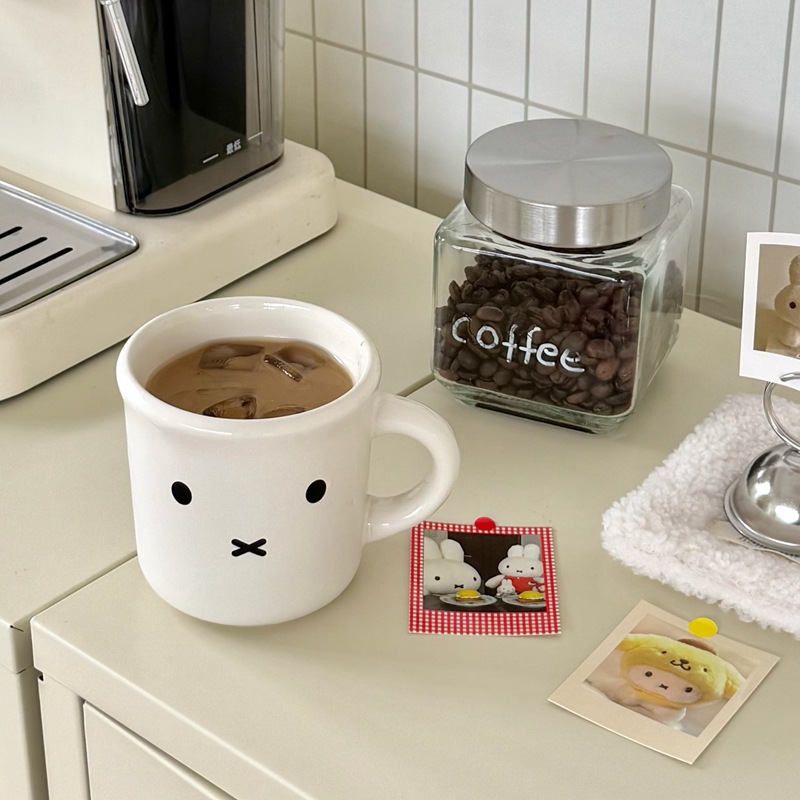 可爱小兔陶瓷马克杯水杯ins风咖啡杯高颜值家用早餐杯卡通牛奶杯