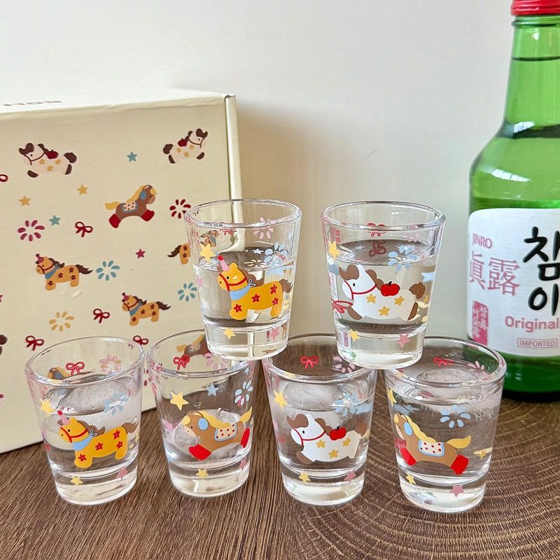 2026马年迷你白酒杯套装卡通可爱清酒杯shot一口杯烈酒杯烧酒杯子,餐饮具,白酒杯,淘宝优惠券,粉丝福利购,淘宝优惠卷