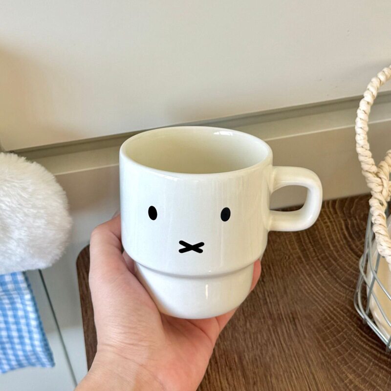 可爱小白兔陶瓷马克杯ins风咖啡杯水杯高颜值卡通家用早餐牛奶杯