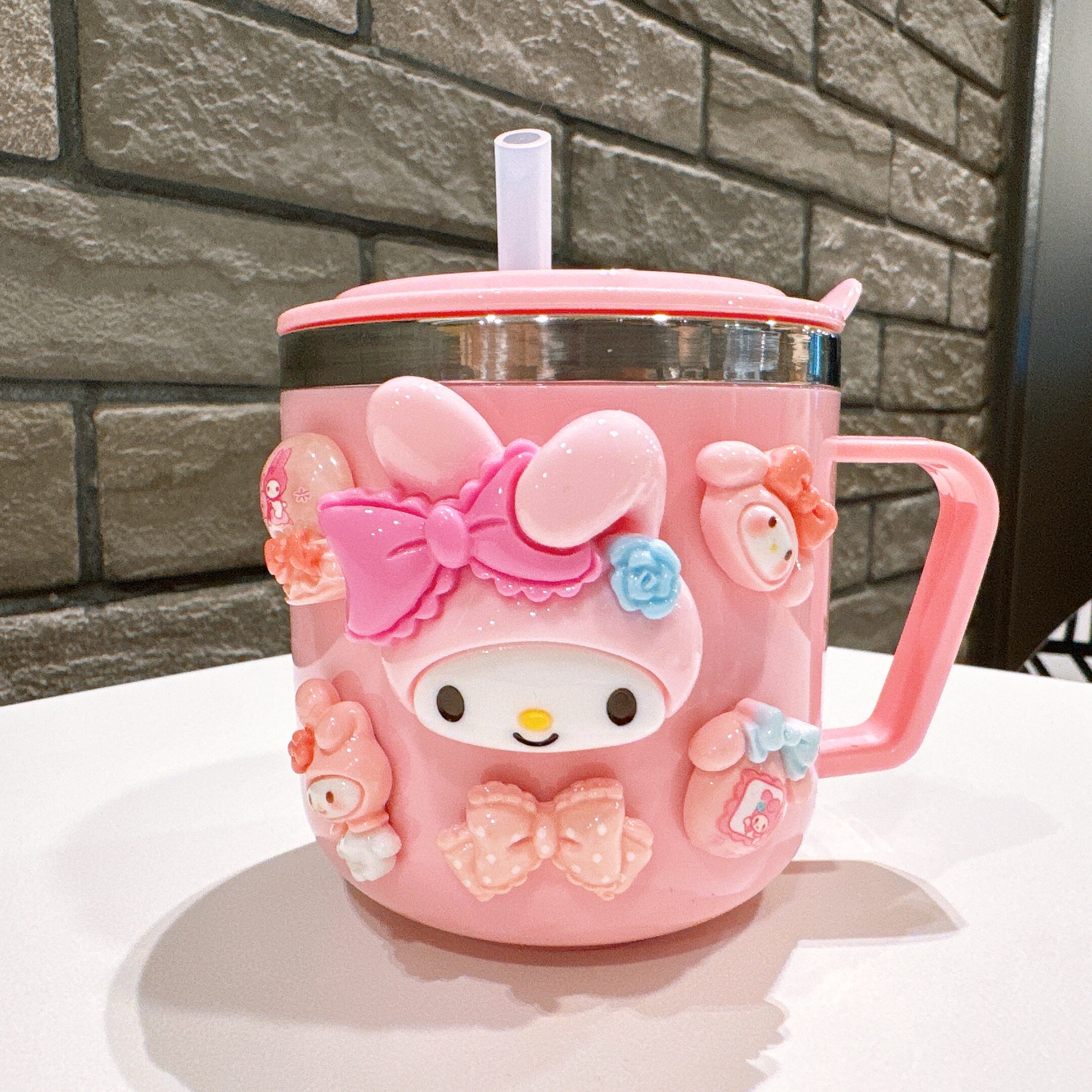 可爱KT叮当不锈钢儿童水杯防摔家用小学生宝宝幼儿园喝水杯子带盖